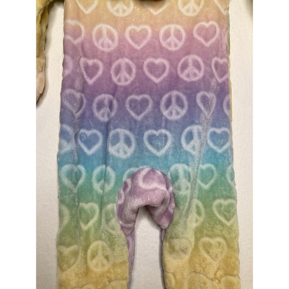 More than Magic Girls One Piece Ombre Pajamas Union Suit Hearts Peace Sz XS 4/5 - Picture 6 of 12
